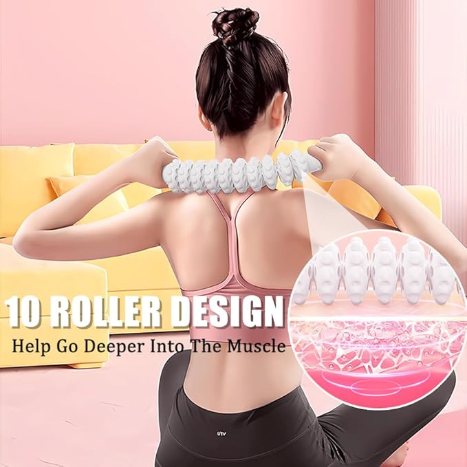 Fascia Muscle Roller Flexible Massage Stick,Lymphatic Drainage Massager Handheld,Trigger Point Leg Back Pain Massager Tools for Tightness, Soothing Cramp,Relieve Muscle Stress