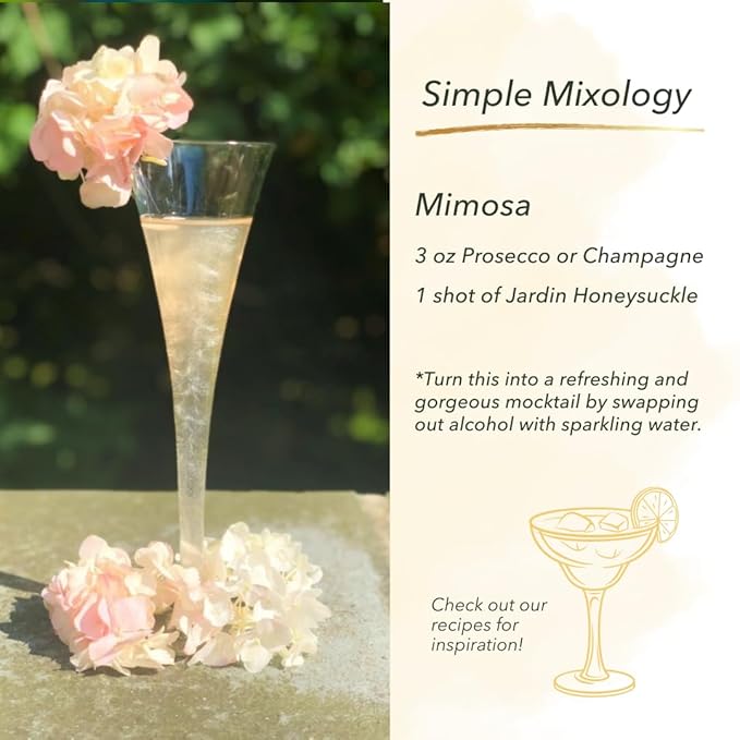 3 Pack Honeysuckle Infused Mixer for Cocktails and Mocktails, Sugar Free Syrup for Beverages, Non-Alcoholic Mixer, Shimmer, Signature Drinks, (25.4oz)