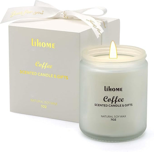 Lihome Candles Gifts for Women - Scented Candles, Natural Soy Wax Candles for Home Scented Perfect for Christmas, Birthday, Mother's Day, Coffee Candle