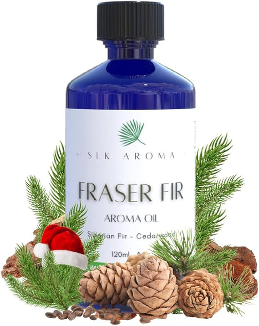 Fraser FIR Aroma Oil for Diffusers - The Fresh Smell of Christmas Trees and The Holidays - Niche Blend of Siberian Fir, Himalayan Cedar, Essential Oils - Great for Plastic Trees (120 ml)