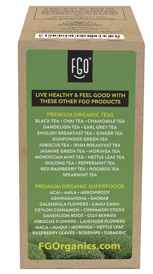 FGO Organic Green Tea K-Cup Pods for Keurig, 24 Count (Pack of 1), Premium Green Tea is USDA Organic, Non-GMO, & Recyclable with Naturally Occurring Caffeine