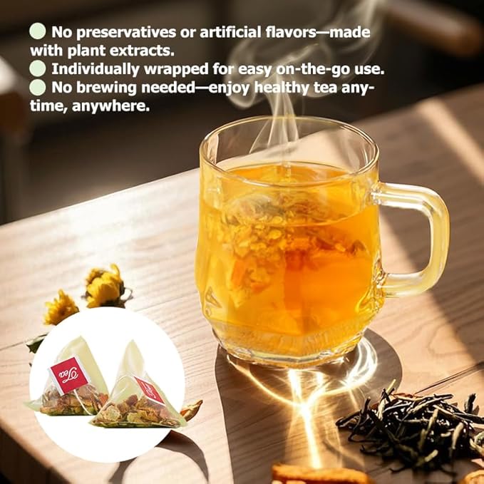 Chicory & Gardenia Herbal Tea - Supports Blood Sugar, Digestion, Weight & Sleep, Natural Sugar-Free Blend, Vegan & Caffeine-Free - 12 Teabags (3 Pack)