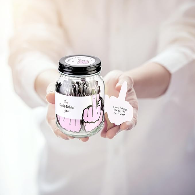 60 PCS Positive Cards Jar, Emotional Support Jar, Funny Affirmation Cards, Inspirational Gifts for Women, Cheer Up Gifts, Funny Positive Gift for Women, Teen Girl
