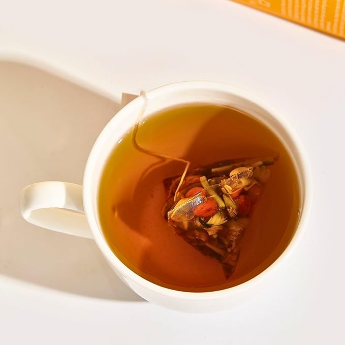 Chrysanthemum Cassia Seed Tea Bags - 6g × 30 Bags, VitalForest Liver Detox Herbal Tea with Burdock Root, Goji Berries, Osmanthus, Honeysuckle – Goji Berry Chrysanthemum Tea for Liver & Kidney Health