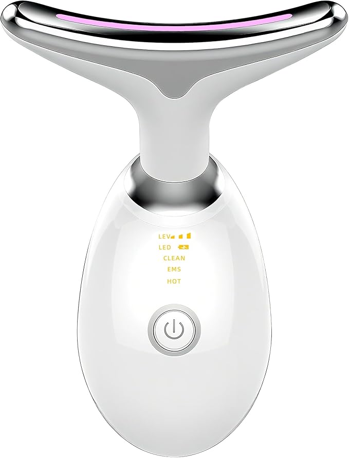 7-Color LED Facial Massager Tool, face Massager Tool with Vibration, Gua Sha-Inspired Design, Cooling Gel for Skin Firming & Daily Skincare Routine