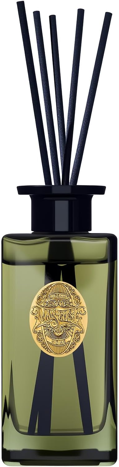 M&SENSE 10.14 oz Large Reed Diffuser Set | Lime Basil Scent Oil Diffuser with Sticks |Hotel Collection Non-Toxic Essential Oil |for Bedroom Bathroom Living Room