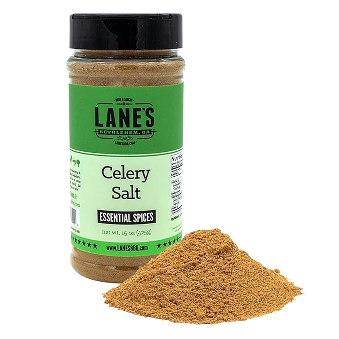Lane's Celery Salt Seasoning, All-Natural Celery Seed Powder, Great on Soups, Stews & Marinades, Made in USA, 15 Oz