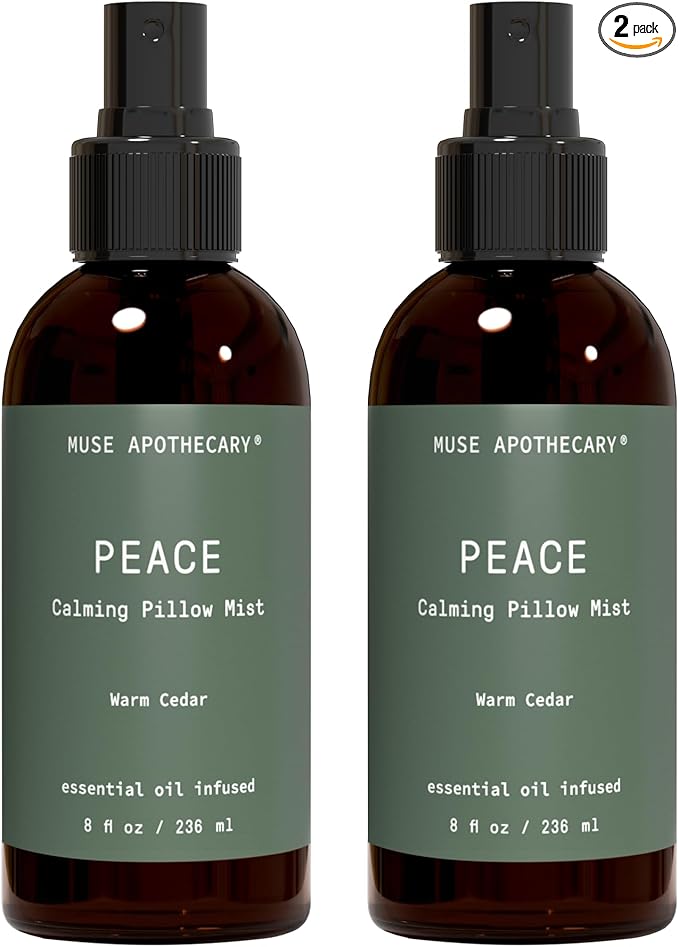 Muse Apothecary Pillow Ritual - Botanical Collection - Calming and Relaxing Pillow Mist, Linen and Fabric Spray - Infused with Natural Aromatherapy Essential Oils - 8 oz, Warm Cedar