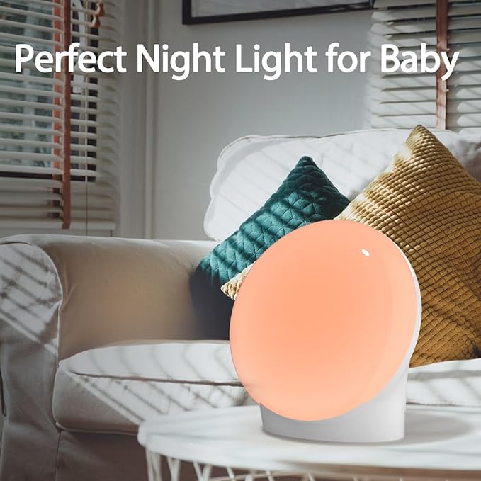 BrownNoise Electric Night Light for Baby 12 Colors Reading Lights for Indoor Use and 10 Adjustable Brightness for Baby Adult Kids