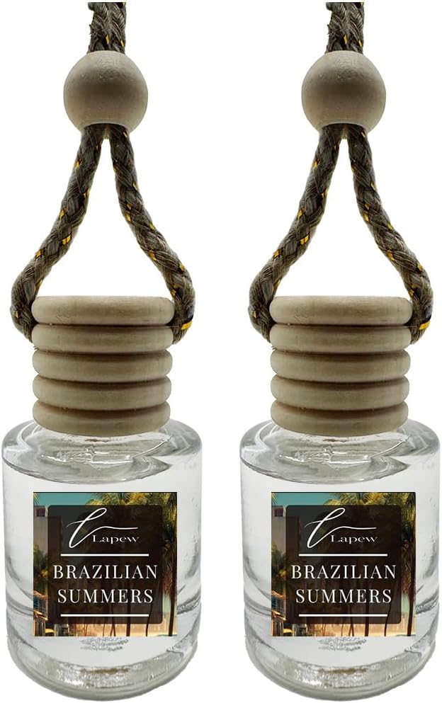 Car Air Freshener Diffuser – 2 Pack Hanging Air Freshener Diffuser (.34 Oz, Brazilian Summers)