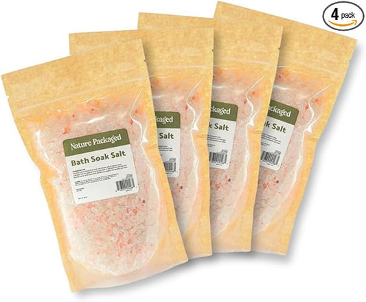 Bath Salts Blend (16oz - Pack of 4) - Pure Coarse Grain Mineral Salt - Used as Salt Bath, Bath Soak, Foot Soak, Spa or Foot Salts Bath