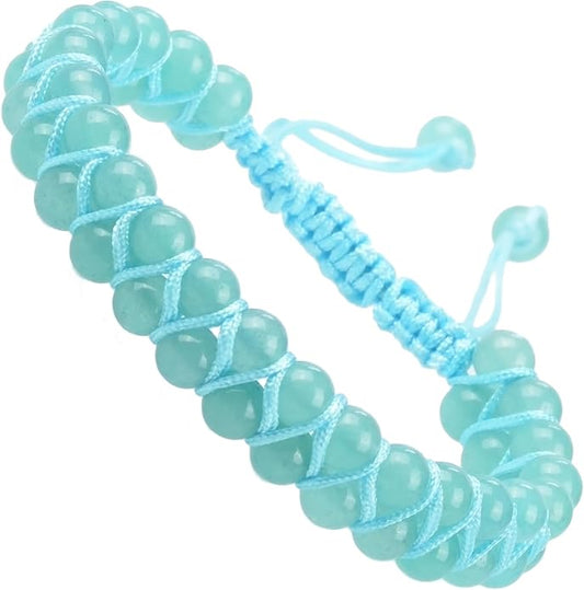 MASSIVE BEADS Double Layer Natural Chakra Healing Power Crystals Macrame Bracelet Yoga Stone Beads Gemstone Meditation Relax Anxiety Bangle for Unisex Women Men