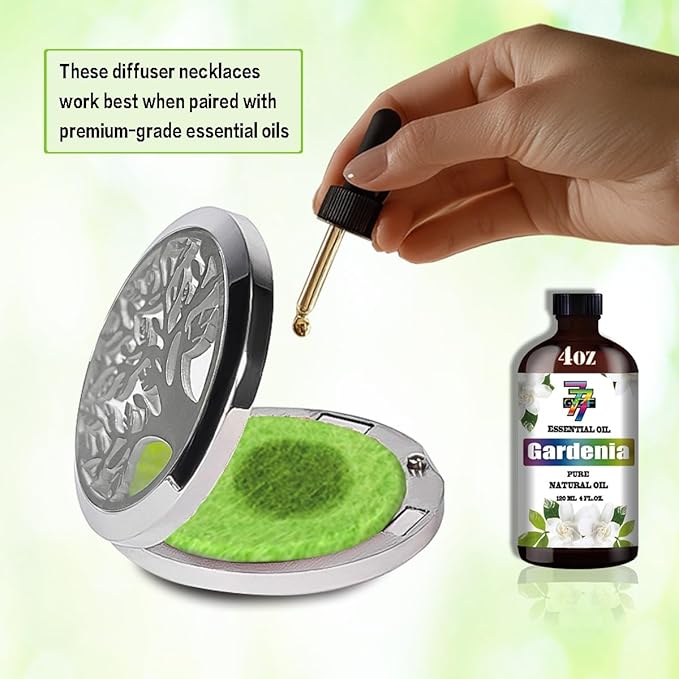 Aromatherapy Diffuser Necklace-Tree of Life Essential Oil Necklace,Aromatherapy Diffuser Pendant for Men and Women,Portable,Suitable for Yoga,Meditation,Travel,Stress Relief Gift(Silver 30mm)