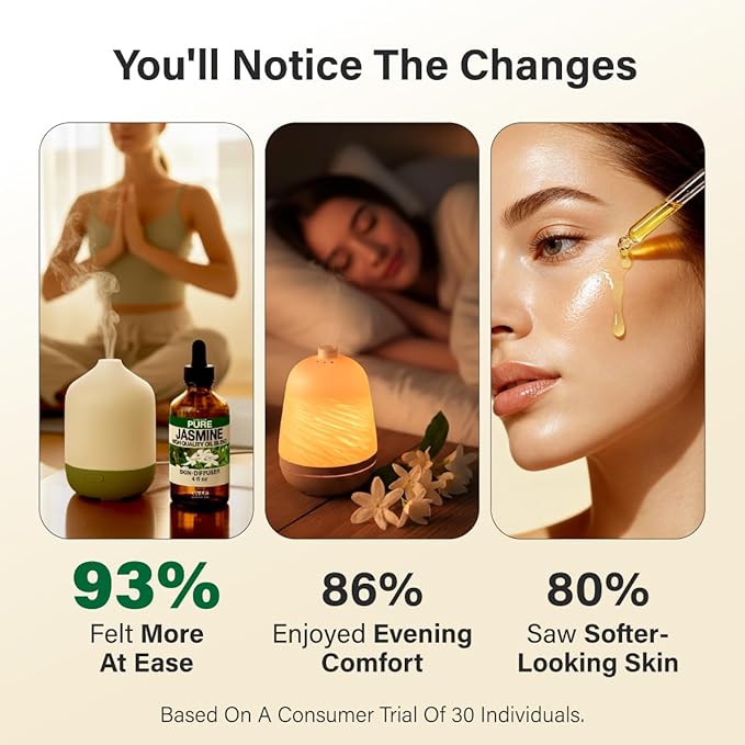 KUKKA Jasmine Essential Oils - 4 Fl Oz - for Hair, Skin, Diffuser, Aromatherapy & DIY Soap Making Scent