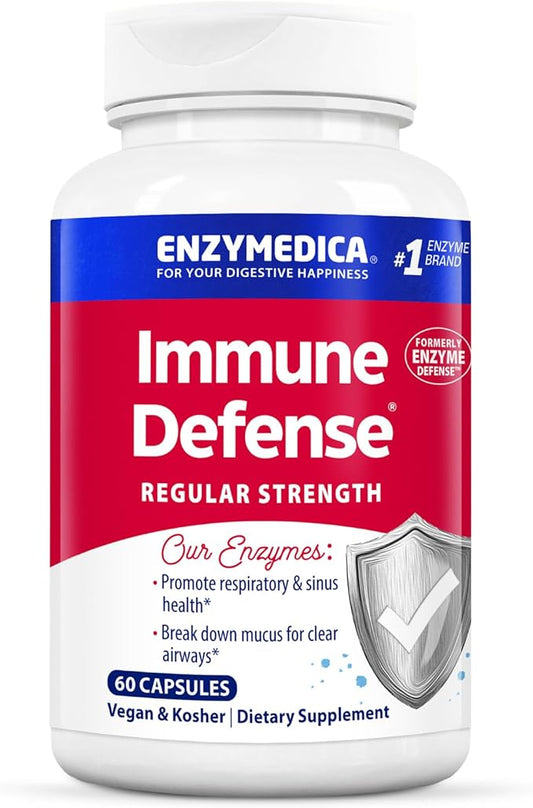 Enzymedica, Immune Defense, Regular Strength, Proteolytic Enzymes for Immune Support, 60 Count