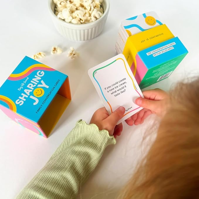 Big Life Journal Sharing Joy Family Conversation Cards - 150 Cards That Bring Families Closer Together, Put Down The Phones & Connect with Family, Meaningful Talk, Great for Dinner Table, Road Trips
