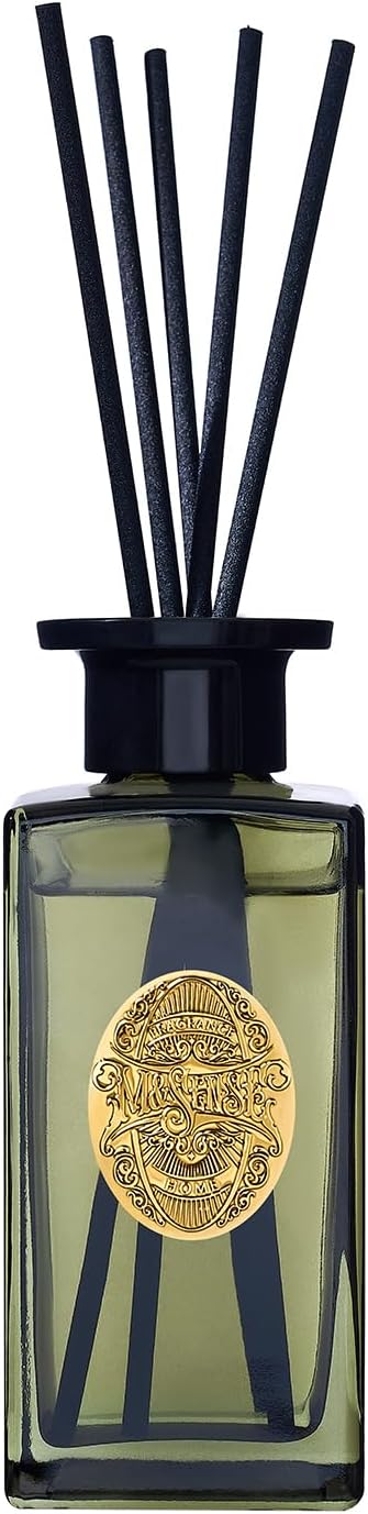 M&SENSE 6.3 oz Large Reed Diffuser Set | Lime Basil Scent Oil Diffuser with Sticks | Hotel Collection Non-Toxic Essential Oil |for Bedroom Bathroom Living Room