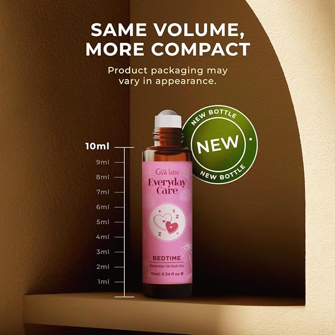 Gya Labs Bedtime Essential Oil Roll On - 0.34 Fl Oz - Travel Size Roller for Camping, Skin, Aromatherapy Relief, Convenience