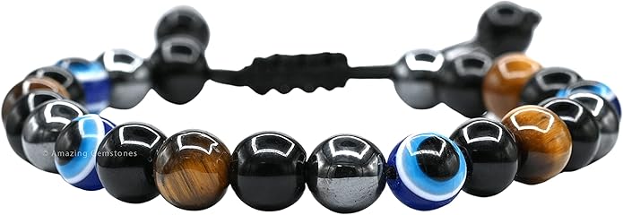 Natural Healing Crystal Bracelet for Women - Mens Bracelet Energy Balancing Gemstones Set - Adjustable Stone Bead Bracelet for Men and Women - Chakra Crystal Therapy Accessory, Meditation