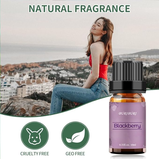 BURIBURI BlackBerry Essential Oil 10ml Premium Grade Scented Oil BlackBerry Fragrance Oil for Diffusers, Massage, Candle Making Soap Making