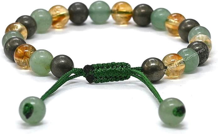 Natural Healing Crystal Bracelet for Women - Mens Bracelet Energy Balancing Gemstones Set - Adjustable Stone Bead Bracelet for Men and Women - Chakra Crystal Therapy Accessory, Meditation