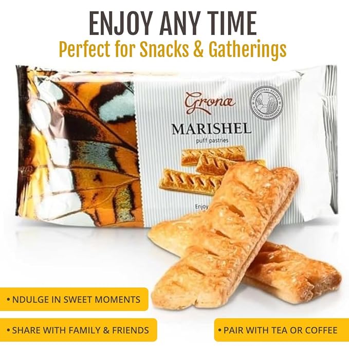 Grona Marishel Gourmet Cookies - Creamy Biscotti European Cookies with a Light, Flaky Texture for Everyday Indulgence - Treat Yourself or Surprise Someone Special with Decadent Healthy Snacks - 3-Pack