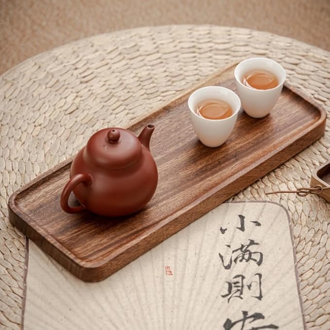 Bathroom Vanity Tray, Bathroom Tray for Counter, Toilet Tank Tray, Wood Bathroom Tray for Organizing and Home Decor (11.8 x 5.1 x 0.8 inch)