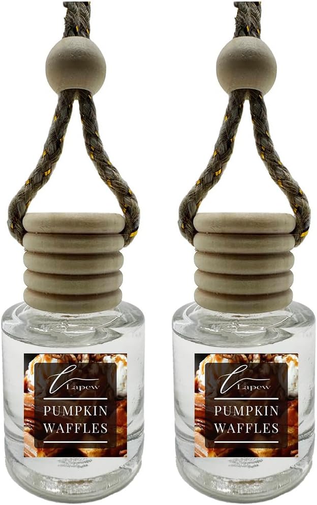 Car Air Freshener Diffuser – 2 Pack Hanging Air Freshener Diffuser (.34 Oz, Pumpkin Waffles (Pumpkin Pecan Waffles))