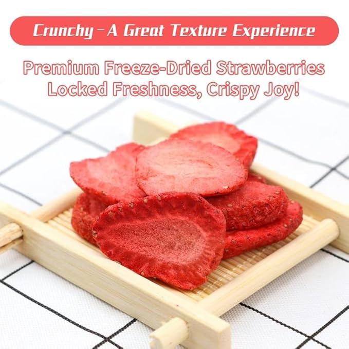 Haomly Freeze Dried Strawberries,5.3oz/150g,100% Natural Freeze Dried Strawberry Slices,Dehydrated Strawberries Bulk for Baking, Cooking, Flavorful,No Additives, No Sugar Added