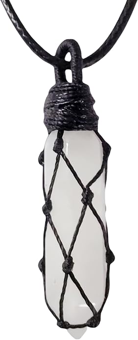 EDEN'S CALL Hexagonal Crystal Point Pendant Necklace for Unisex Adjustable Dainty Natural Stone Pendulum Amulet for Good Luck