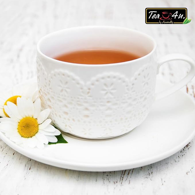 Tea4U Herbal Infusion Chamomile Tea Bags - Authentic & Fresh Flavor, Ideal Hydration & Refreshing Herbal Blend - Caffeine Free, Soothing Brew - 25 Count (Chamomile)