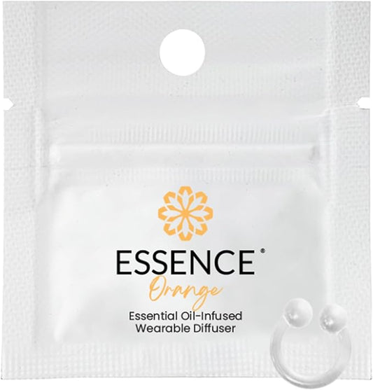 Essence Wearable Aromatherapy Nasal Diffuser – Orange Essential Oil Nose Ring Silicone Inhaler for Stress & Mood Support - Made in USA & Travel-Friendly