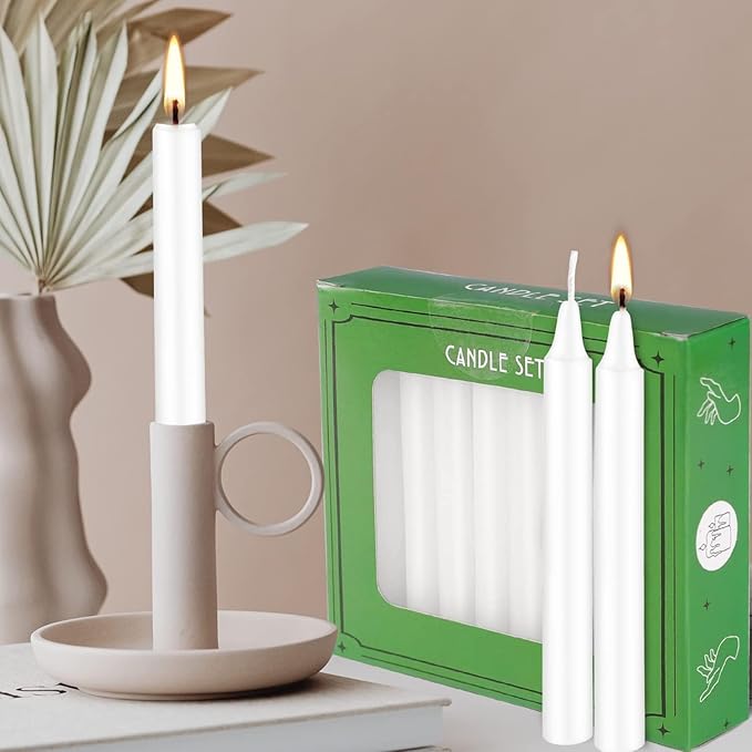 Set of 40 White Candles Mini Unscented Taper Candles for Christmas,Household, Wedding, Rituals, Prayer, Birthdays, Meditation, Altar,Party and Home Décor Candlesticks - 4 Inch Tall