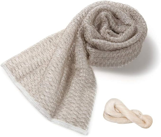 Exfoliating Washcloth [Made in Japan] Shower Back Scrubber, Natural Loofah