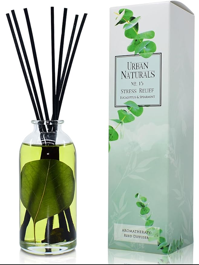 Urban Naturals Reed Diffuser Sticks 10 Inch Black Fiber, 50 Count, Premium Replacement for Fragrance Oil Diffusers