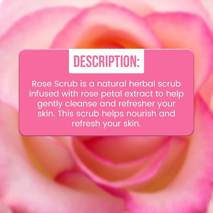 Reshma Beauty Rose Scrub, Dual Action Cleanser Face & Body Scrub, Gentle for All Skin Types and Dull Skin, Smoothing and Softening, Balances and Nourishes Skin, Cruelty-Free, 5.07 oz, Pack of 1