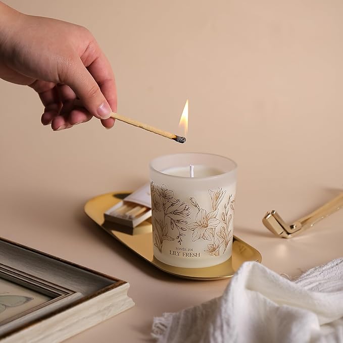 ROMIIE ZOI Scented Candle - Lily Fresh - 6oz Soy Wax Candle for Home, Gifts for Women