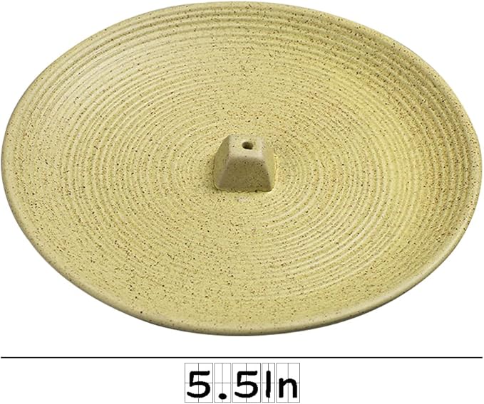 Insence-Stick Holder Ceramic Incense Holder for Sticks Simple Style Incense Burner Insence Tray for Set for Office Yoga Livingroom and Outdoors (Yellow)