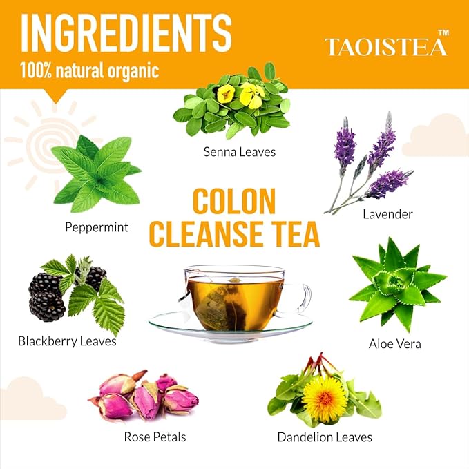 TAOISTEA Colon & Lung Detox Tea Set - 2 Herbal Blends, 14 Day Supply Each | Dual-Action Cleanse for Gut Health, Respiratory Support & Daily Detox
