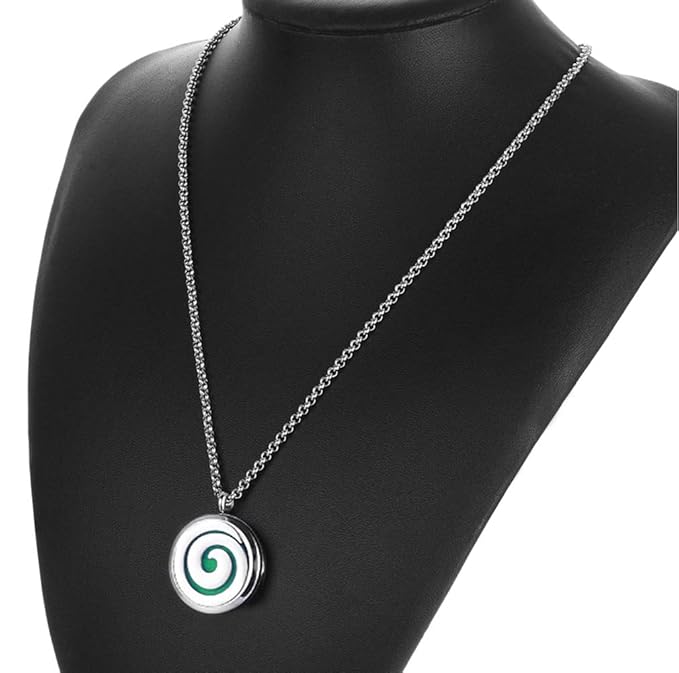 Essential Oil Diffuser Necklace, Hypoallergenic Stainless Steel Aromatherapy Swirl Locket Pendant Jewelry Sets Christmas Birthday Mother's Day Gift for Women Men
