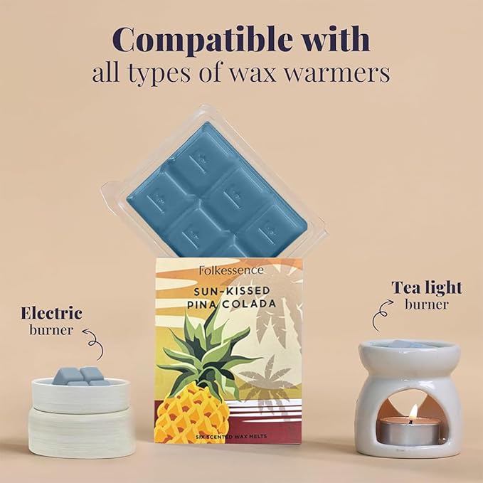 Folkulture Wax Melts or Wax Cubes | Set of 5, 30 pc Long Lasting with 5 Fragrances | Candle Warmer Wax Melts | 100% Natural Soy and Palm Scented Wax Cubes for Gifts for Her
