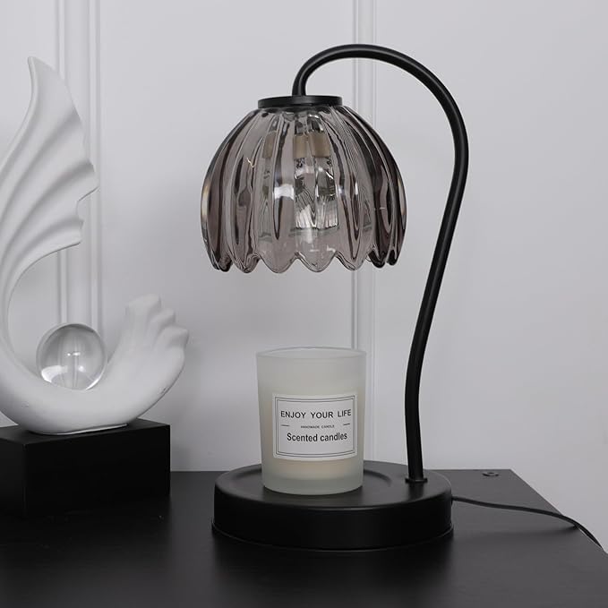 Vintage Candle Warmer Lamp, Dimmable Candle Warmer with Timer & 2 Bulbs - Electric Candle Lamp Wax Warmer for Scented Jar Candles, Housewarming Gifts New Home Decor