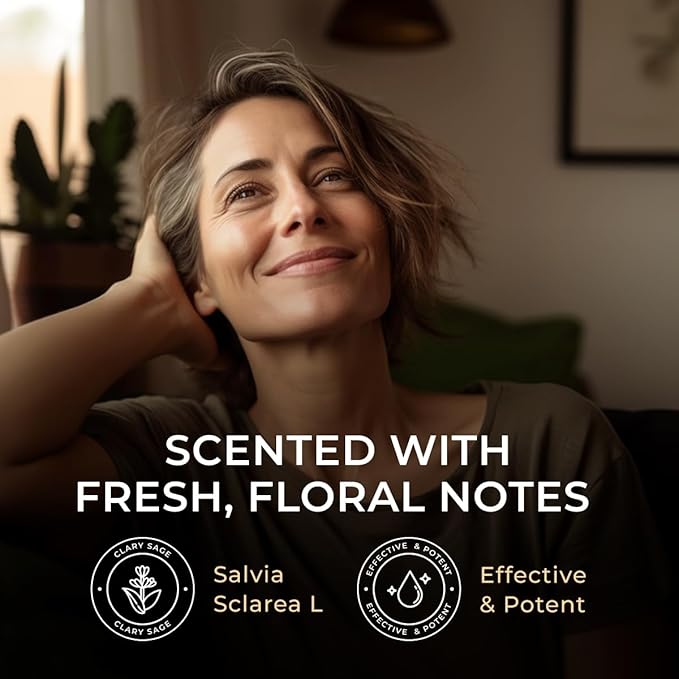 Gya Labs Clary Sage Essential Oil - 0.34 Fl Oz - for Hair, Skin, Diffuser, Aromatherapy & DIY Candle Making Scent