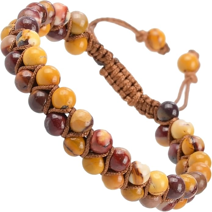 MASSIVE BEADS Double Layer Natural Chakra Healing Power Crystals Macrame Bracelet Yoga Stone Beads Gemstone Meditation Relax Anxiety Bangle for Unisex Women Men