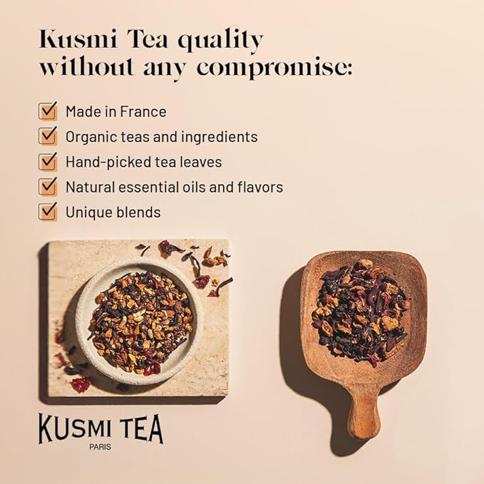 Kusmi Tea - Prince Vladimir - Organic Earl Grey Black Tea with Orange - Flavored with Citrus, Cinnamon, Bergamot, Vanilla & Spices - Caffeinated Tea - 20 Tea Bags