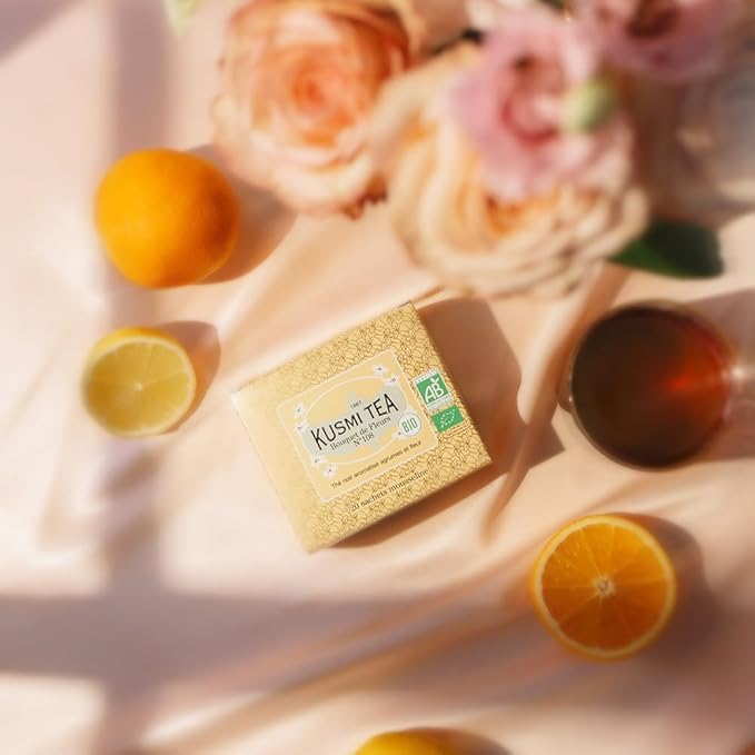 Kusmi Tea - Bouquet of Flowers No.108 - Organic Earl Grey Black Tea with Bergamot & Ylang Ylang - Flavored with Citrus - Robust, Caffeinated Tea -20 Tea Bags