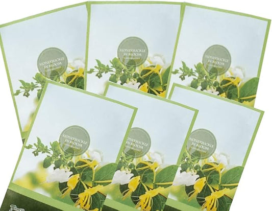 Honeysuckle Scented Sachets Pack of 6, Spring and Summer - Long-Lasting Scented Bags, Home Fragrance, Air Freshener & Deodorizer for Closet, Room, Drawer, or Cars, Made in USA