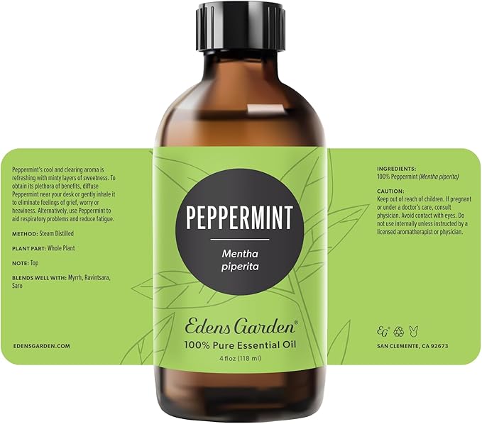Edens Garden Peppermint Essential Oil- 100% Pure Premium Grade, Undiluted, Natural, Therapeutic, Aromatherapy, The Best for Diffuser, Candle, Laundry, Hair 118 ml (4 fl oz)