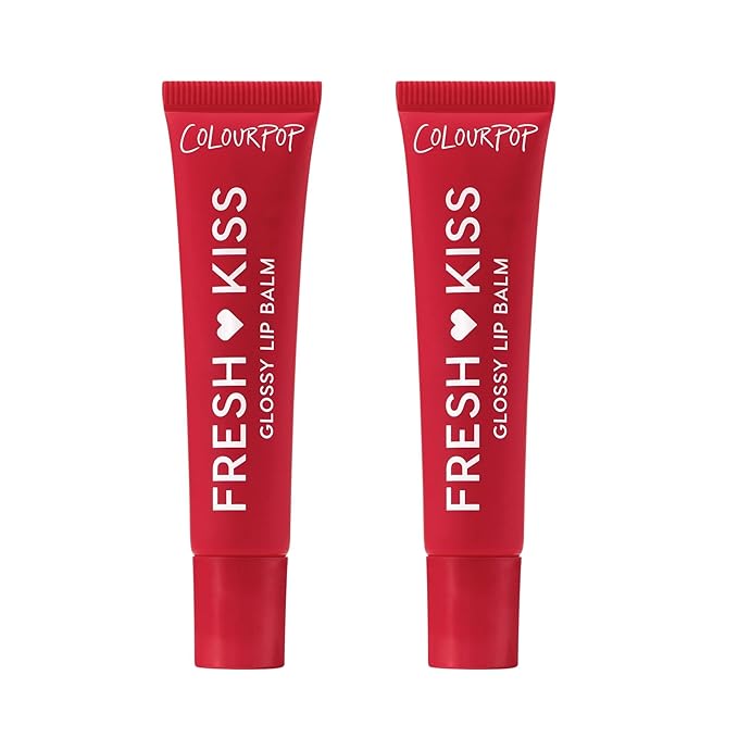 ColourPop Fresh Kiss Glossy Lip Balm - Hydrating Lip Care Enriched with Peptides, Hyaluronic Acid, Shea Butter & Vitamin E for an Ultra-Cushiony Formula - Cherry Glaze (2 Count)