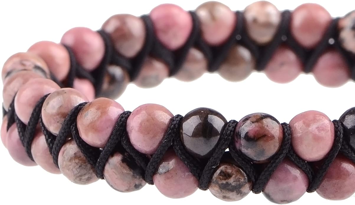 MASSIVE BEADS Double Layer Natural Chakra Healing Power Crystals Macrame Bracelet Yoga Stone Beads Gemstone Meditation Relax Anxiety Bangle for Unisex Women Men